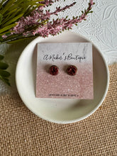 Load image into Gallery viewer, Cabernet Spark Druzy Studs 10mm
