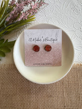 Load image into Gallery viewer, Tangerine Glam Druzy Studs 10mm
