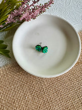 Load image into Gallery viewer, Emerald Glow Druzy Studs 10mm
