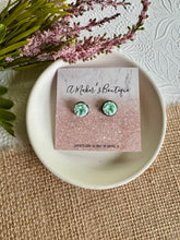 Load image into Gallery viewer, Mint Frost Druzy Studs 10mm
