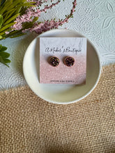 Load image into Gallery viewer, Midnight Rose Druzy Studs 12mm
