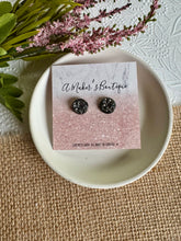 Load image into Gallery viewer, Gunmetal Glam Druzy Studs 10mm
