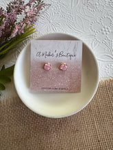 Load image into Gallery viewer, Blush Shimmer Druzy Studs 10mm
