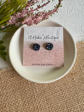 Load image into Gallery viewer, Midnight Galaxy Druzy Studs 10mm
