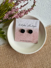 Load image into Gallery viewer, Black Onyx Druzy Studs 10mm
