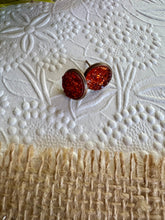 Load image into Gallery viewer, Tangerine Glam Druzy Studs 10mm
