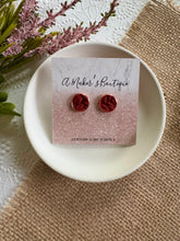 Load image into Gallery viewer, Rustic Red Woven Studs 12mm
