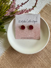 Load image into Gallery viewer, Rustic Red Woven Studs 10mm
