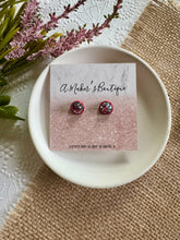 Load image into Gallery viewer, Red, White &amp; Sparkle Studs 8mm
