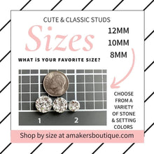 Load image into Gallery viewer, Grey Leopard Druzy Studs - 8mm
